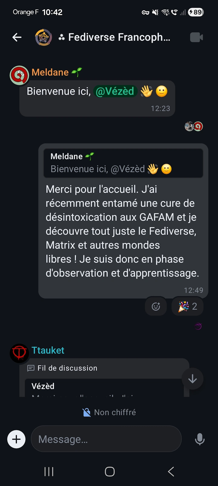 Aperçu mobile de Zefchat